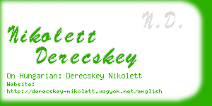 nikolett derecskey business card